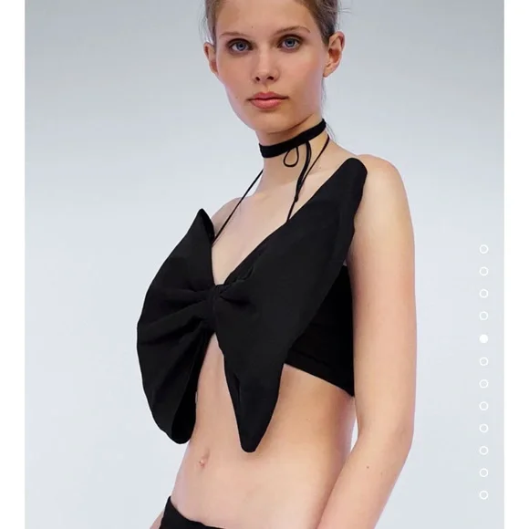 Zara BANDEAU BOW TOP LIMITED EDITION